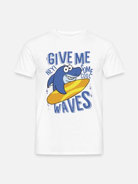 HEY GIVE ME SOME COOL WAVES - Männer T-Shirt - Weiß