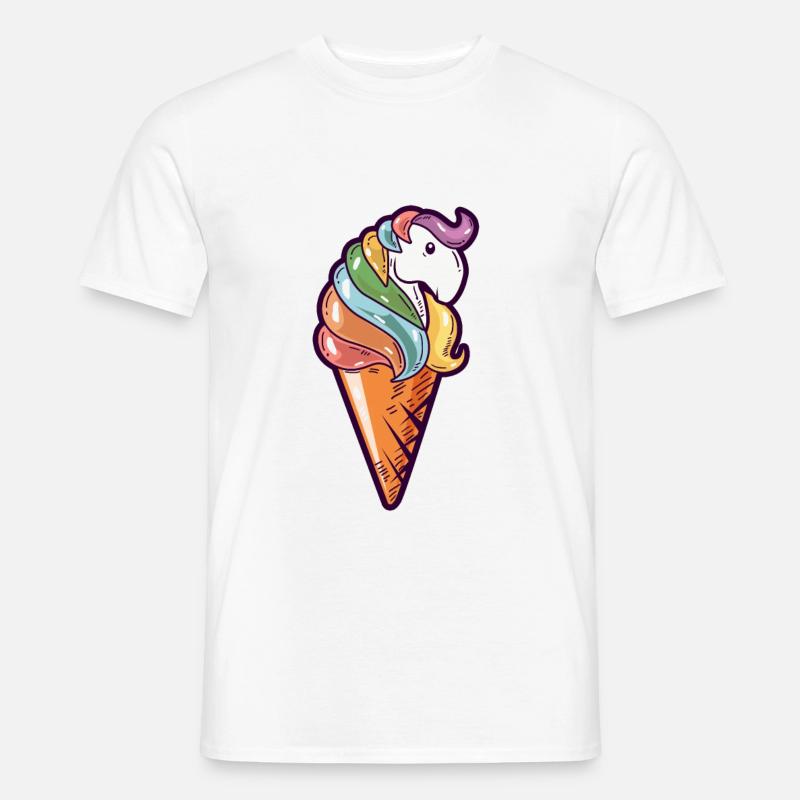 Pferd Eiskugel Regenbogen Eis - Männer T-Shirt - Weiß