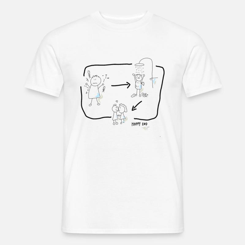 Duschen macht Stinker sauber - Männer T-Shirt - Weiß