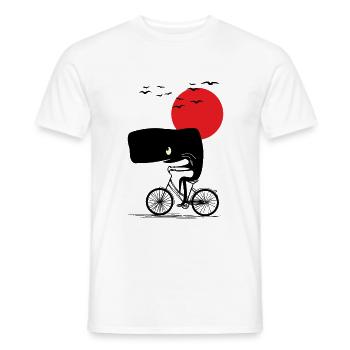 Baleine sur roue - T-shirt homme - blanc - Devant - AI Model Male 178 dark (178cm)
