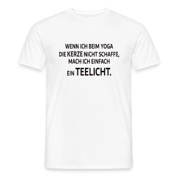 Yoga Shirt "Die Kerze", Geschenk, Geschenkidee - Männer T-Shirt - Weiß - Vorne - AI Model Male 178 dark (178cm)