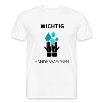 Wichtig Hände Waschen Shirt - Hände reinigen - Männer T-Shirt - Weiß - Vorne - AI Model Male 178 dark (178cm)