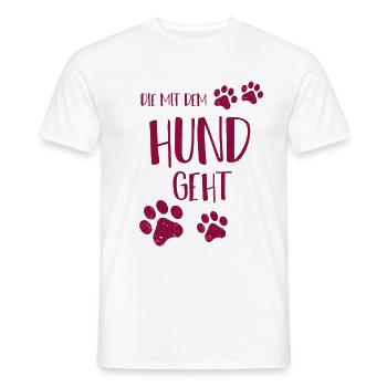 Die mit dem Hund geht - Männer T-Shirt - Weiß - Vorne - AI Model Male 178 dark (178cm)