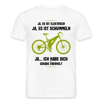E-Bike Ich habe Dich Überholt Biker Fahrrad Spruch - Männer T-Shirt - Weiß - Vorne - AI Model Male 178 dark (178cm)