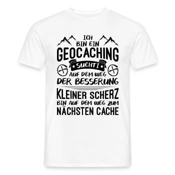 Geocaching Suchti Geocacher GPS Geocachen Cache - Männer T-Shirt - Weiß - Vorne - AI Model Male 178 dark (178cm)