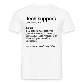 Technical support Definition of noun Technisc - Men's T-Shirt - white - Front - AI Model Male 178 dark (178cm)