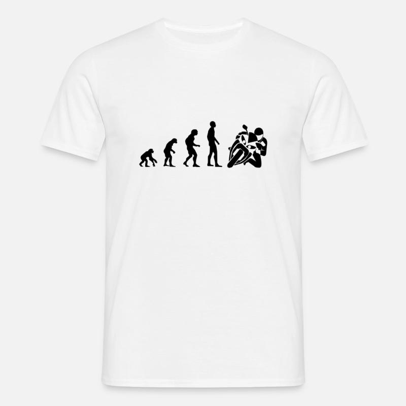 Evolution Motorrad - Männer T-Shirt - Weiß