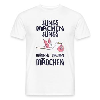 Jungs machen Jungs Männer machen Mädchen Werdender - Männer T-Shirt - Weiß - Vorne - AI Model Male 178 dark (178cm)