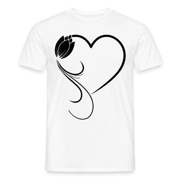 Heart flower tulip frame - Men's T-Shirt - white - Front - AI Model Male 178 dark (178cm)