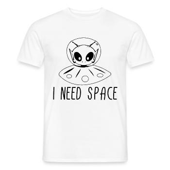 Alien I Need Space Aliens UFO Geschenk - Männer T-Shirt - Weiß - Vorne - AI Model Male 178 dark (178cm)