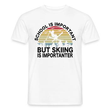 Schoolchildren Freestyle Skier Ski Gift - Men's T-Shirt - white - Front - AI Model Male 178 dark (178cm)