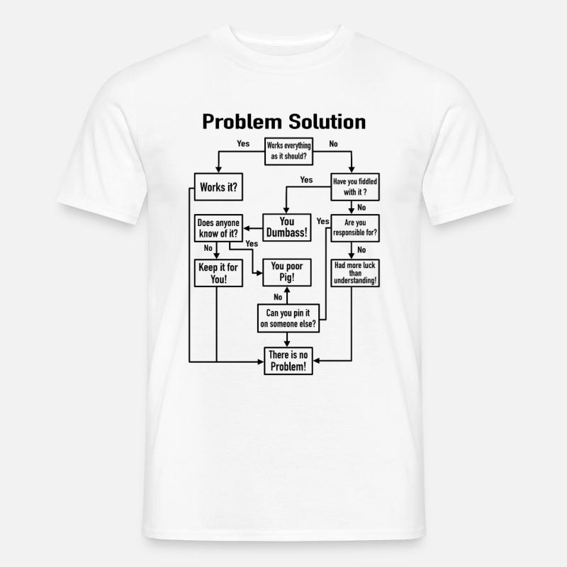 Problem-Solution Prozess-Diagramm Büro Job Witz - Männer T-Shirt - Weiß