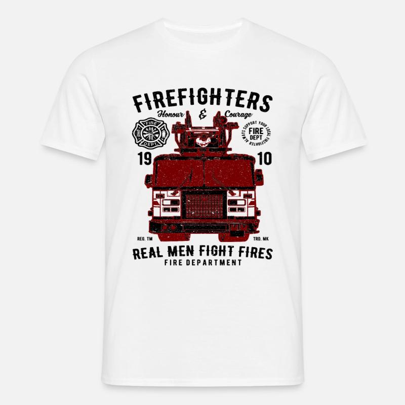 Feuerwehrleute Echte Männer bekämpfen Brände - Männer T-Shirt - Weiß
