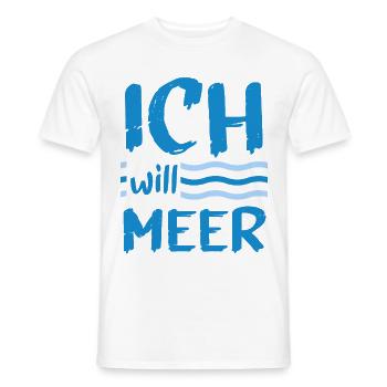 Strand Ich Will Meer Urlaub Nordsee Küste Ostsee L - Männer T-Shirt - Weiß - Vorne - AI Model Male 178 dark (178cm)