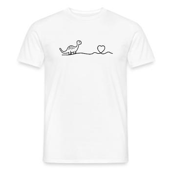 Dino Dinosaur Heart Gift Idea for Kids - Men's T-Shirt - white - Front - AI Model Male 178 dark (178cm)