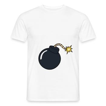 Baby Bomb - Baby Party Pregnancy Announcement - Men's T-Shirt - white - Front - AI Model Male 178 dark (178cm)