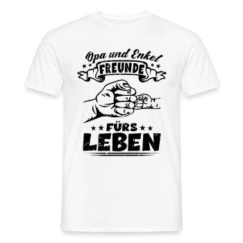 Opa und Enkel Freunde fürs Leben - Großvater Opa - Männer T-Shirt - Weiß - Vorne - AI Model Male 178 dark (178cm)