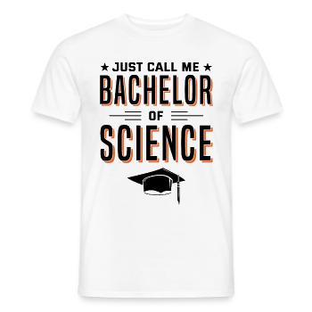 Diplôme Just Call Me Bachelor Of Science Univers - T-shirt homme - blanc - Devant - AI Model Male 178 dark (178cm)