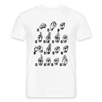 Deaf Deaf Sign Language Deaf gift - Men's T-Shirt - white - Front - AI Model Male 178 dark (178cm)