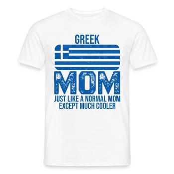 Greek Mom drapeau grec pour la fête des Mères - T-shirt homme - blanc - Devant - AI Model Male 178 dark (178cm)