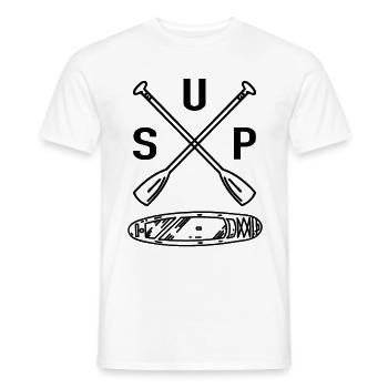 Stand Up Paddle Board - SUP Board SUP Paddel - Men's T-Shirt - white - Front - AI Model Male 178 dark (178cm)