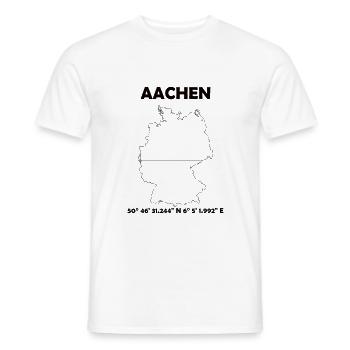 Aachen Carte - T-shirt homme - blanc - Devant - AI Model Male 178 dark (178cm)