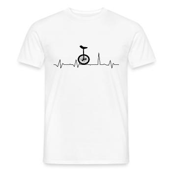 Unicycliste Heartbeat ECG Monocycle Monocycle - T-shirt homme - blanc - Devant - AI Model Male 178 dark (178cm)