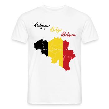 Belgique - T-shirt homme - blanc - Devant - AI Model Male 178 dark (178cm)