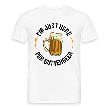 Ich Bin Nur Hier Für Butterbier Biertrinker - Männer T-Shirt - Weiß - Vorne - AI Model Male 178 dark (178cm)