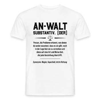Anwalt Defintion Substantiv Rechtsanwalt Jura Juri - Männer T-Shirt - Weiß - Vorne - AI Model Male 178 dark (178cm)