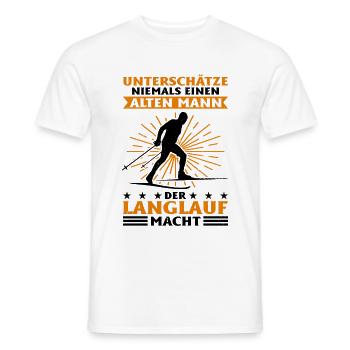 Unterschätze Niemals Einen Alten Mann Der Langlauf - Männer T-Shirt - Weiß - Vorne - AI Model Male 178 dark (178cm)