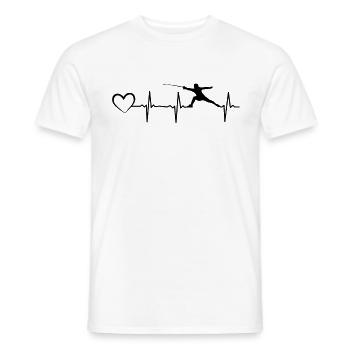 Fechten Heartbeat Heart Fechten Spieler Fechten - Männer T-Shirt - Weiß - Vorne - AI Model Male 178 dark (178cm)