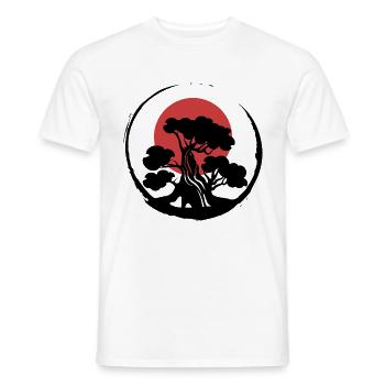 Bonsaï plante rétro Ying Yang Garden - T-shirt homme - blanc - Devant - AI Model Male 178 dark (178cm)