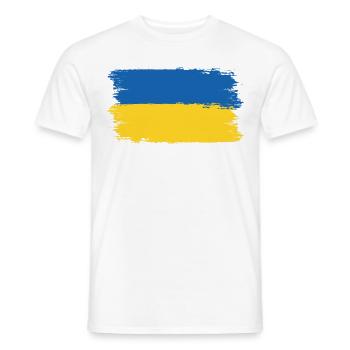 Ukraine -Priez pour l’Ukraine - Viva Ukraine - T-shirt homme - blanc - Devant - AI Model Male 178 dark (178cm)