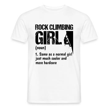 Rock Climbing Girl Noun Mountaineering Bouldering - Männer T-Shirt - Weiß - Vorne - AI Model Male 178 dark (178cm)
