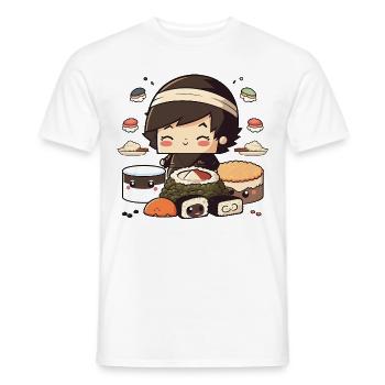 Sushi Japan kawaii - Männer T-Shirt - Weiß - Vorne - AI Model Male 178 dark (178cm)