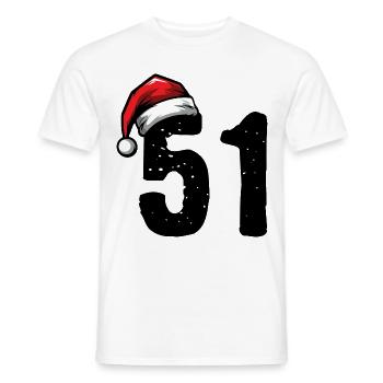 51 Zahl Weihnachten - Männer T-Shirt - Weiß - Vorne - AI Model Male 178 dark (178cm)