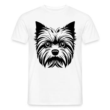 Yorkshire Terrier Dog Head - Men's T-Shirt - white - Front - AI Model Male 178 dark (178cm)