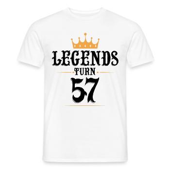 57 Geburtstag, Legenden werden 57 - Männer T-Shirt - Weiß - Vorne - AI Model Male 178 dark (178cm)