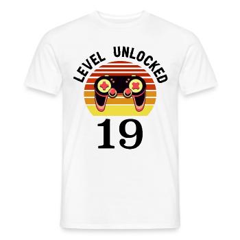 Level 19 unlocked 19 Geburtstag 19 Jahre alt - Männer T-Shirt - Weiß - Vorne - AI Model Male 178 dark (178cm)