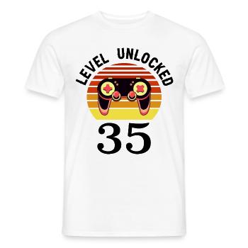 Level 35 unlocked 35 Geburtstag 35 Jahre alt - Männer T-Shirt - Weiß - Vorne - AI Model Male 178 dark (178cm)