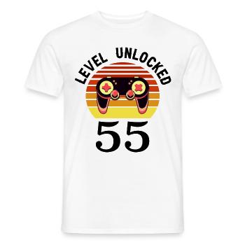 Level 55 unlocked 55 Birthday 55 years old - Men's T-Shirt - white - Front - AI Model Male 178 dark (178cm)