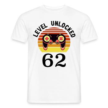Level 62 unlocked 62 Birthday 62 years old - Men's T-Shirt - white - Front - AI Model Male 178 dark (178cm)