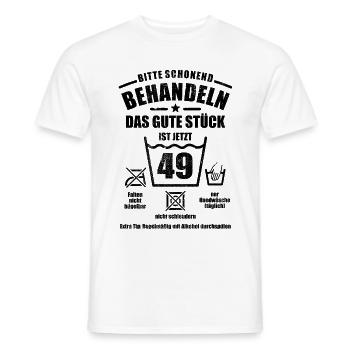 Schonend behandeln - 49. Geburtstag Geschenk - Männer T-Shirt - Weiß - Vorne - AI Model Male 178 dark (178cm)