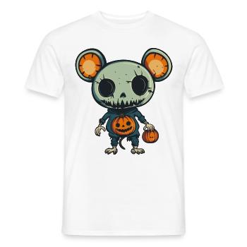 Mouse Halloween Comic Funny - Men's T-Shirt - white - Front - AI Model Male 178 dark (178cm)