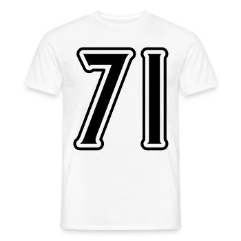 71 Zahl Symbol - Männer T-Shirt - Weiß - Vorne - AI Model Male 178 dark (178cm)