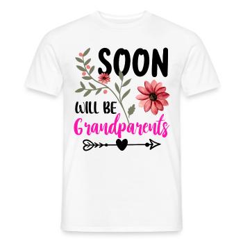 Bald werden wir Oma und Opa, Wir werden Großeltern - Männer T-Shirt - Weiß - Vorne - AI Model Male 178 dark (178cm)