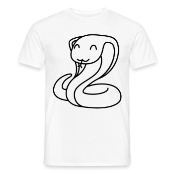 Snake Cobra Comic Animal - Men's T-Shirt - white - Front - AI Model Male 178 dark (178cm)