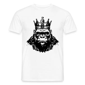 Roi Tête de Couronne de gorille - T-shirt homme - blanc - Devant - AI Model Male 178 dark (178cm)