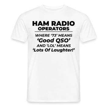 Opérateurs radio amateurs Dicton amusant - T-shirt homme - blanc - Devant - AI Model Male 178 dark (178cm)